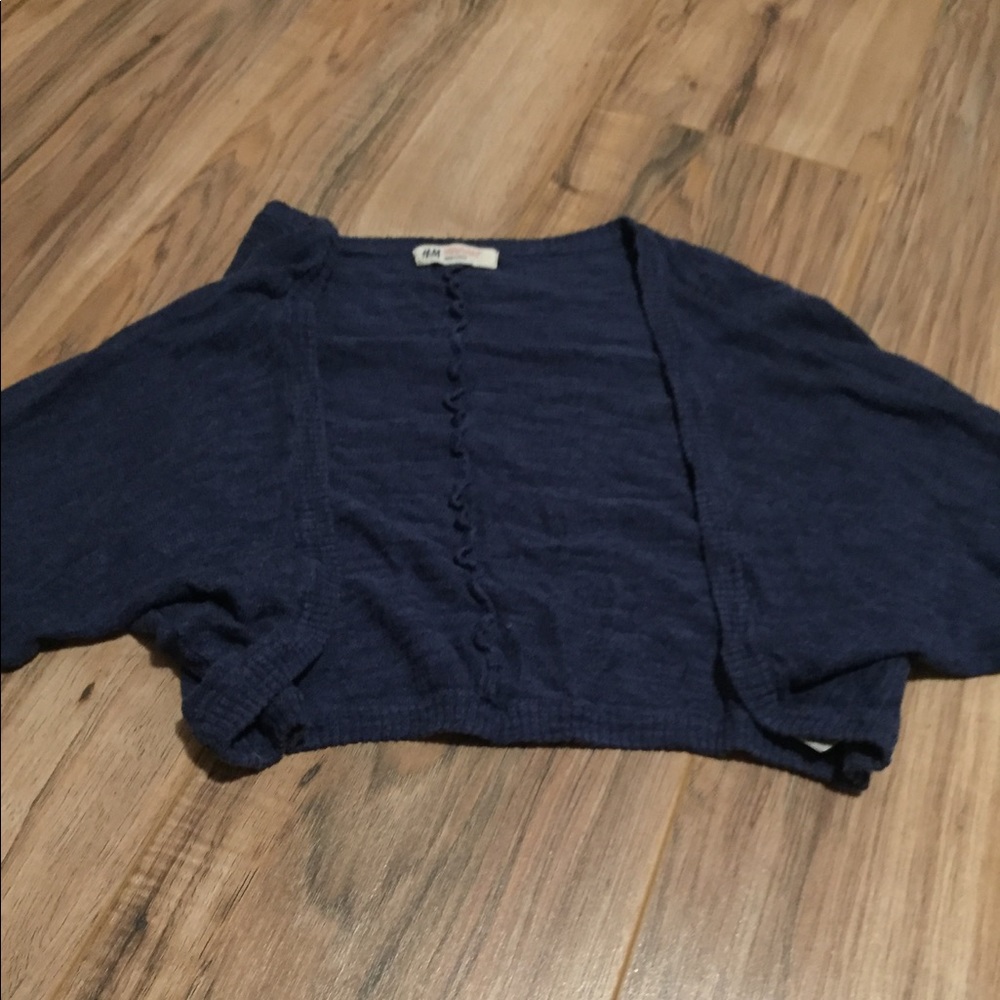 H&m girls blue cardigan
